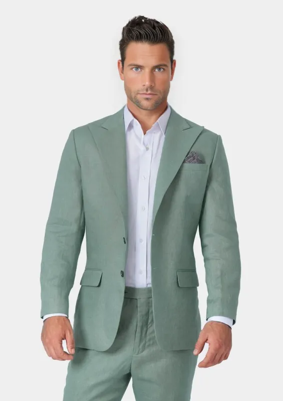 Hudson Jade Green Linen Suit sold by Sartoro