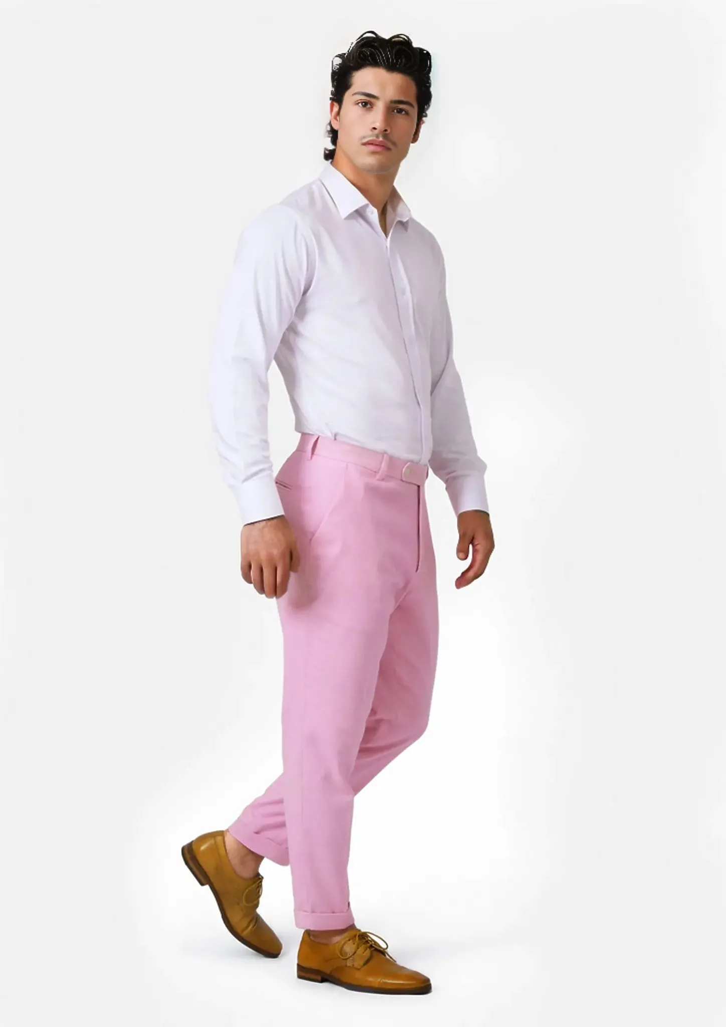 Lilac Linen Blend Pants sold by Sartoro product image thumbnail 3