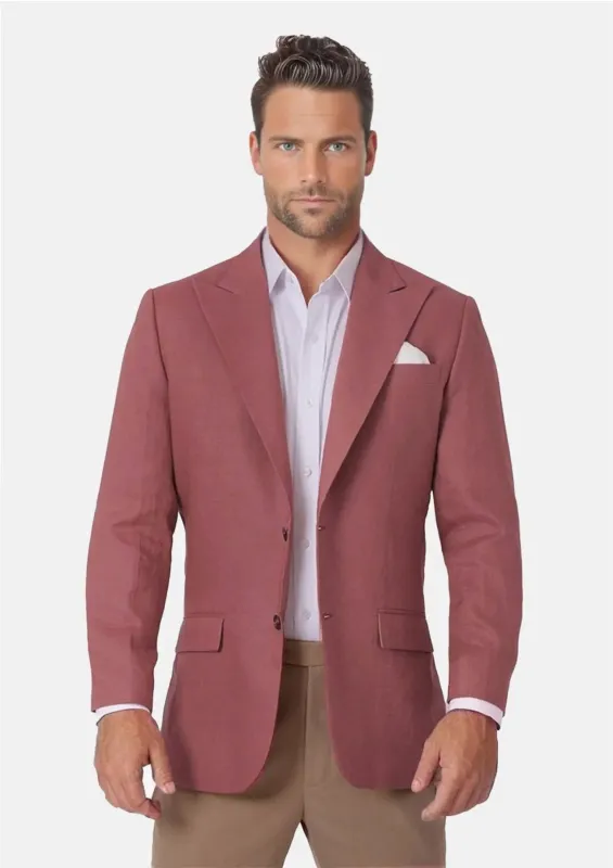 Hudson Tuscan Red Linen Jacket sold by Sartoro