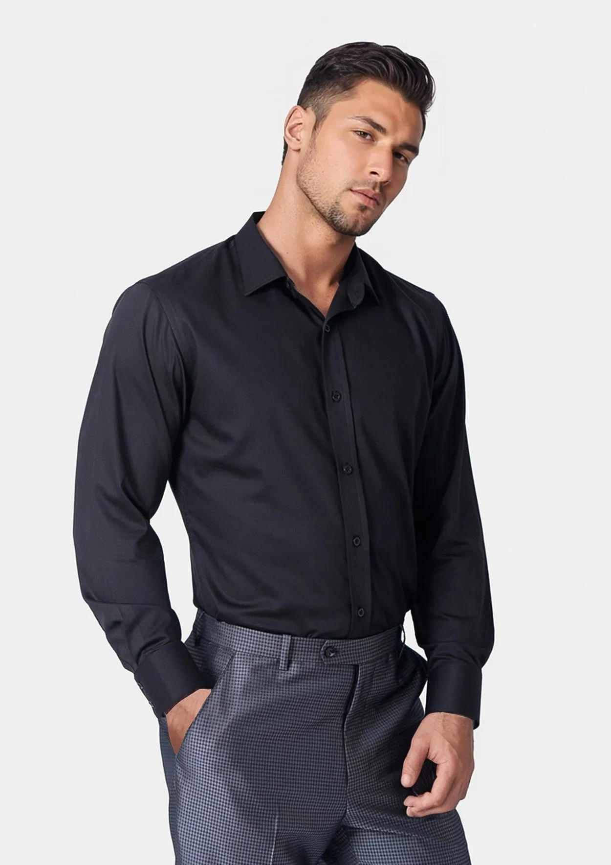Black Ultrasoft Bamboo Shirt sold by Sartoro product image thumbnail 4