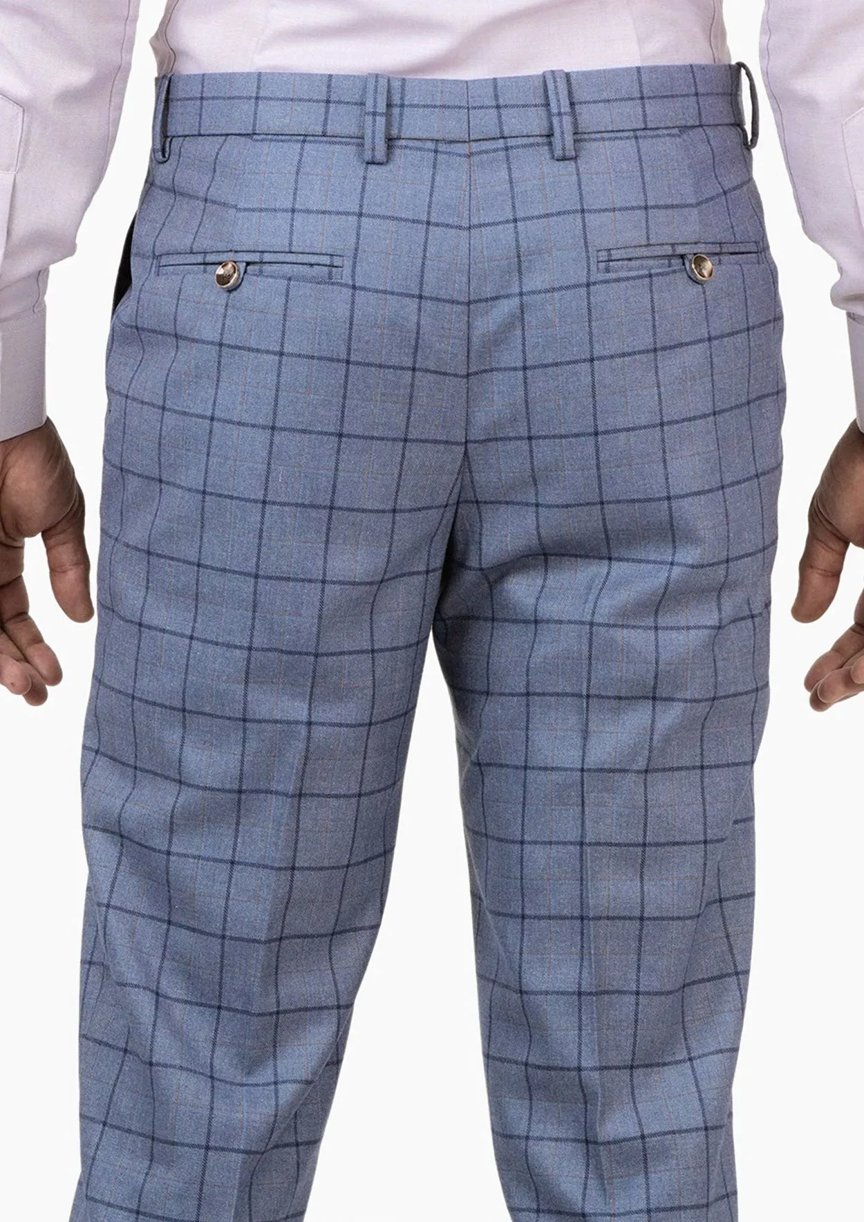 Carolina Blue Windowpane Pants sold by Sartoro product image thumbnail 4