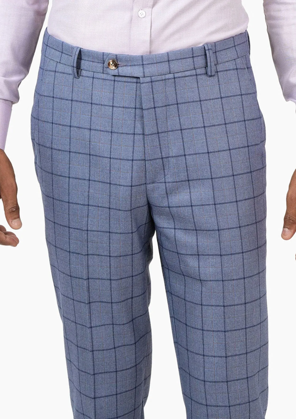Carolina Blue Windowpane Pants sold by Sartoro product image thumbnail 3