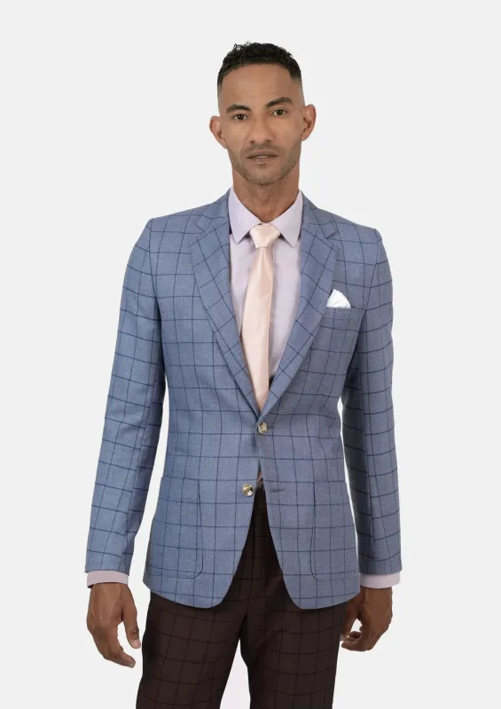 Astor Carolina Blue Windowpane Jacket sold by Sartoro