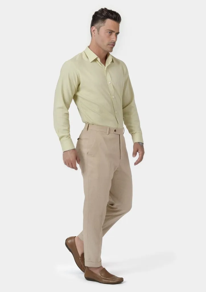 Simply Taupe Linen Blend Pants sold by Sartoro product image thumbnail 3