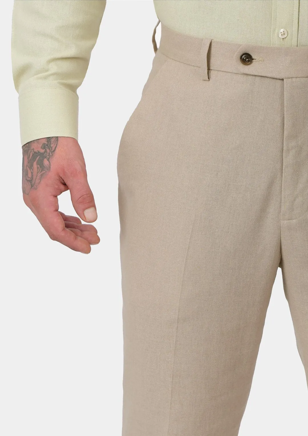 Simply Taupe Linen Blend Pants sold by Sartoro product image thumbnail 2