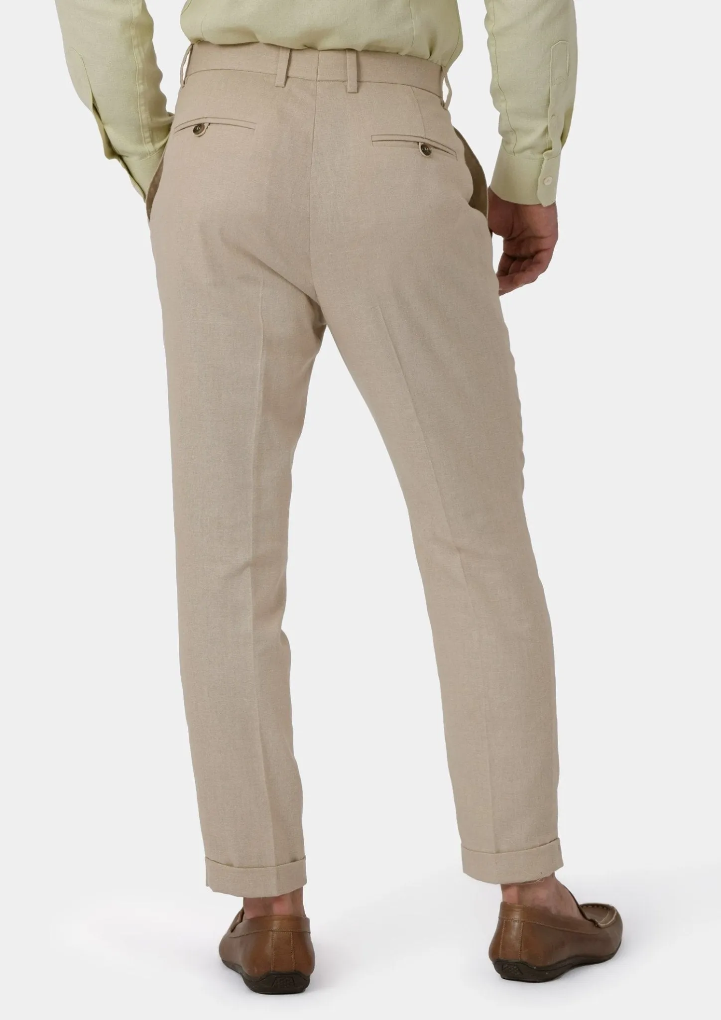 Simply Taupe Linen Blend Pants sold by Sartoro product image thumbnail 5