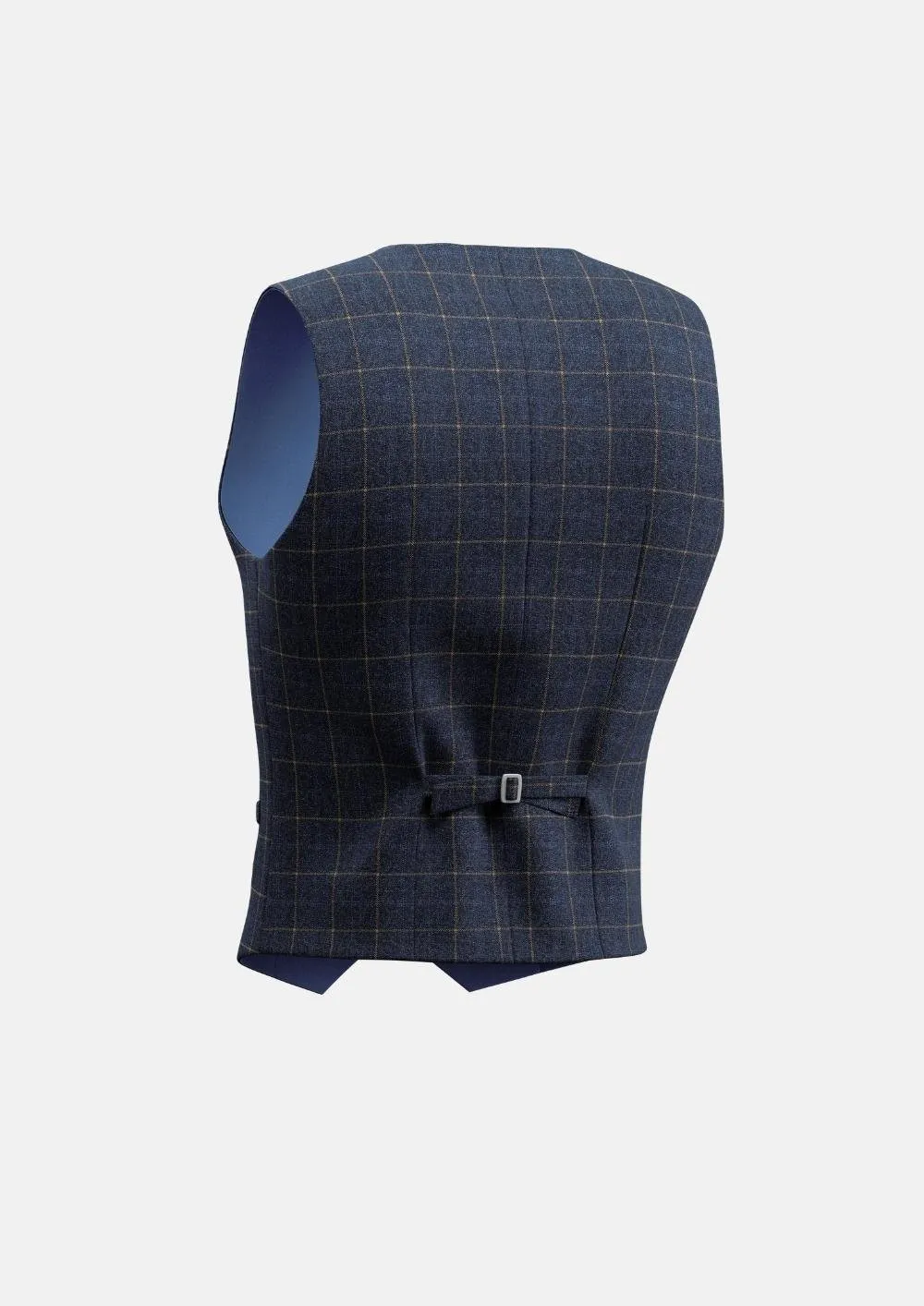 Spruce Blue Flannel Windowpane Vest sold by Sartoro product image thumbnail 3