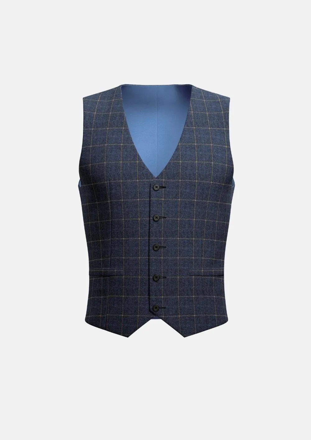 Spruce Blue Flannel Windowpane Vest sold by Sartoro