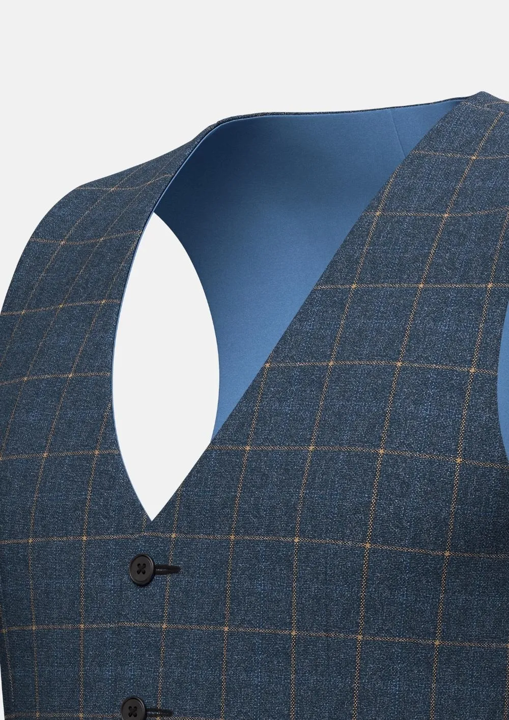 Spruce Blue Flannel Windowpane Vest sold by Sartoro product image thumbnail 2