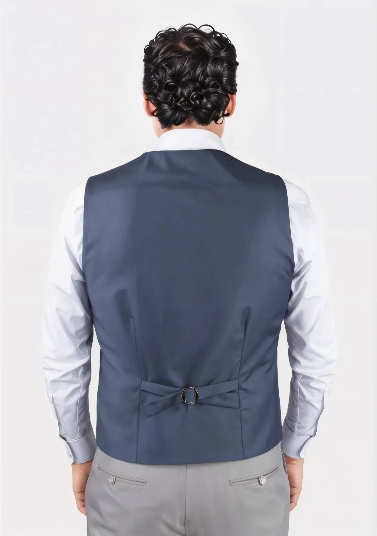Slate Grey Twill Vest sold by Sartoro product image thumbnail 4