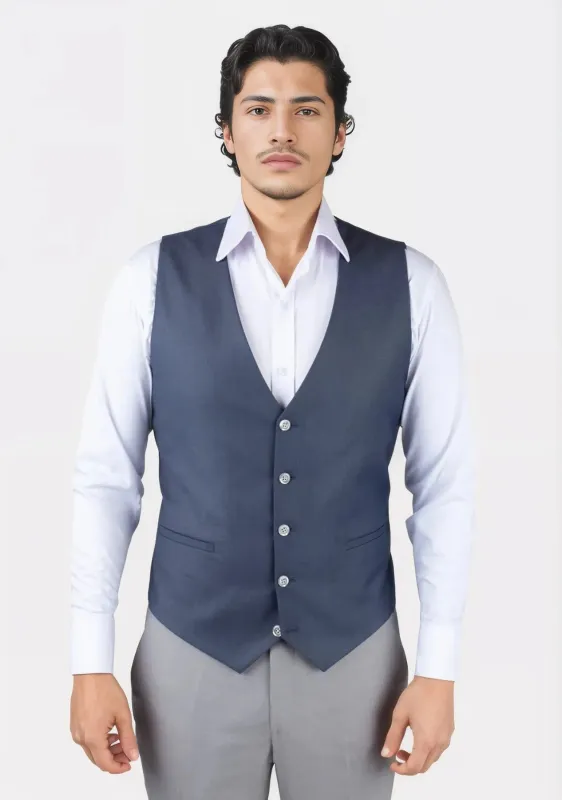 Slate Grey Twill Vest sold by Sartoro