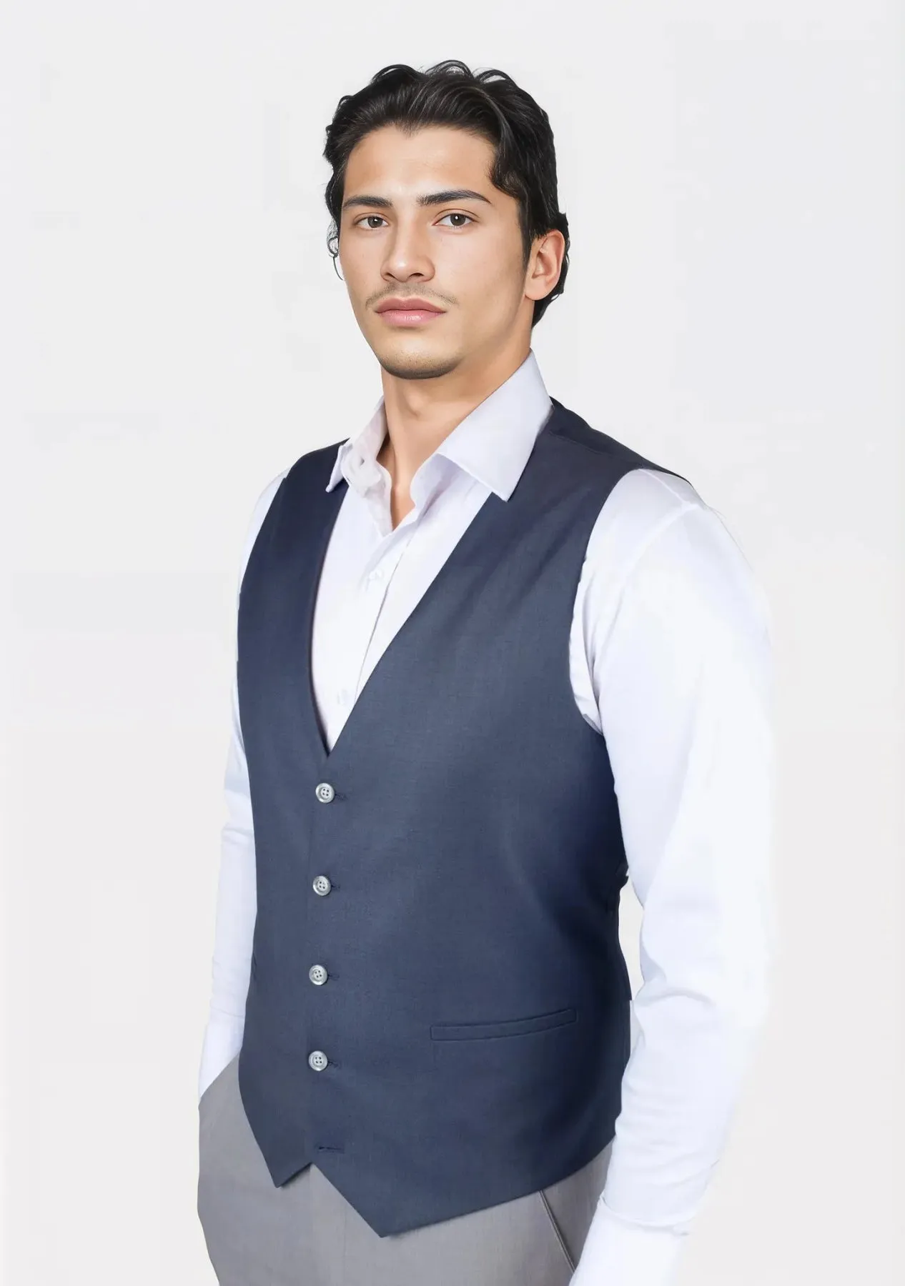 Slate Grey Twill Vest sold by Sartoro product image thumbnail 2