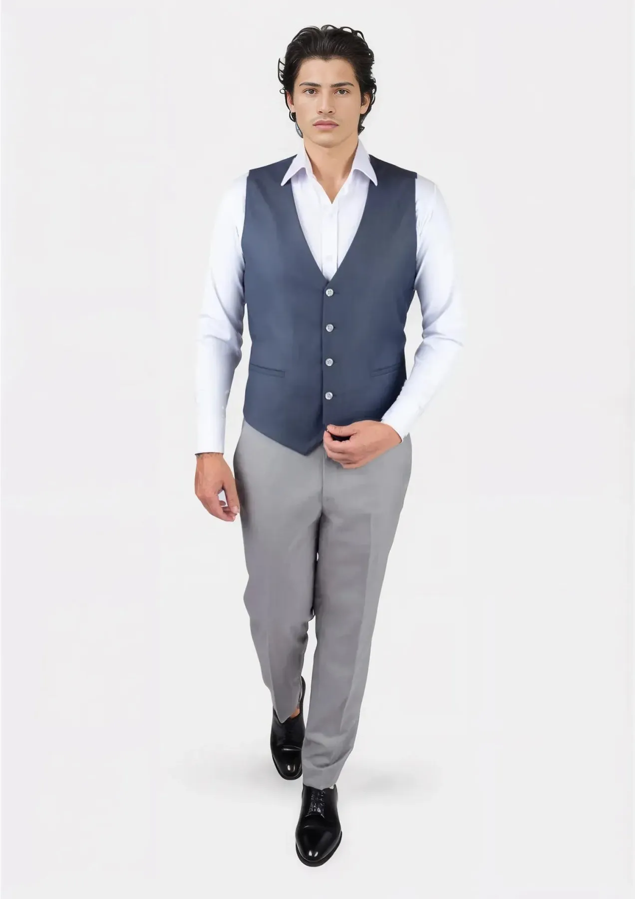 Slate Grey Twill Vest sold by Sartoro product image thumbnail 3