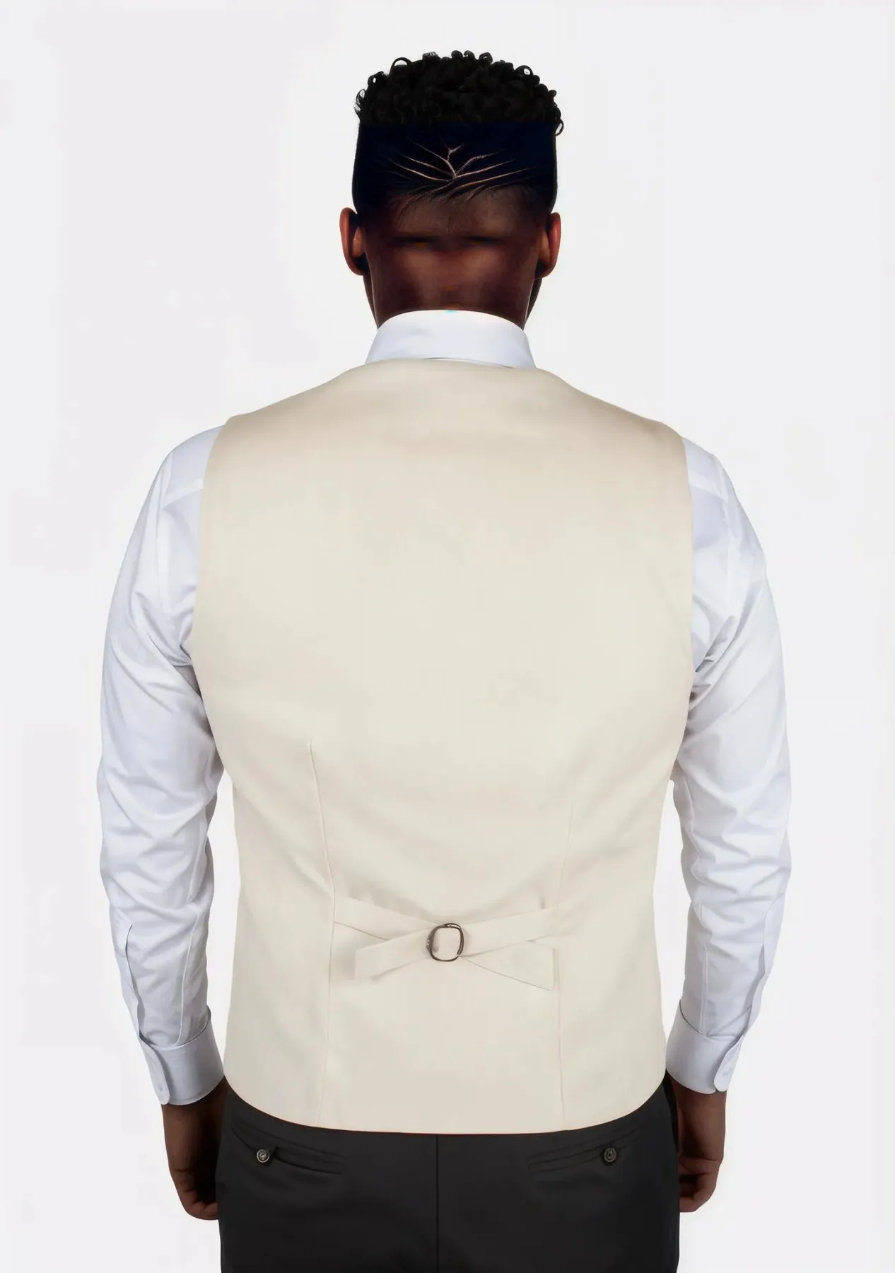 Sand Linen Blend Vest sold by Sartoro product image thumbnail 3