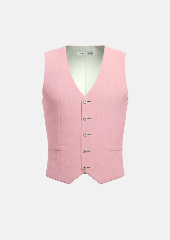 Salmon Linen Vest sold by Sartoro