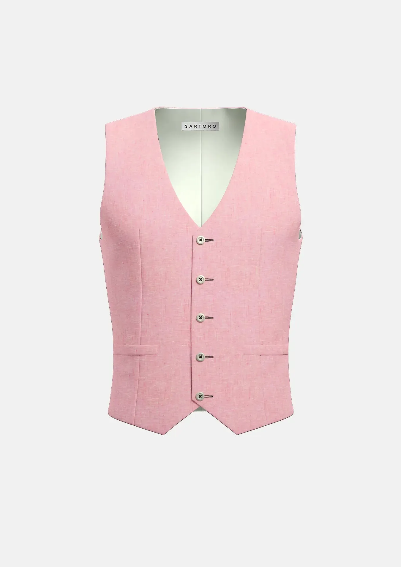 Salmon Linen Vest sold by Sartoro