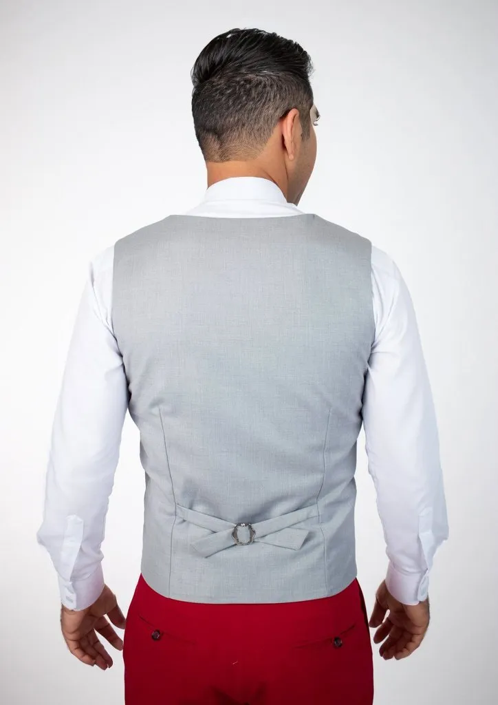 Powder Grey Twill Vest sold by Sartoro product image thumbnail 4
