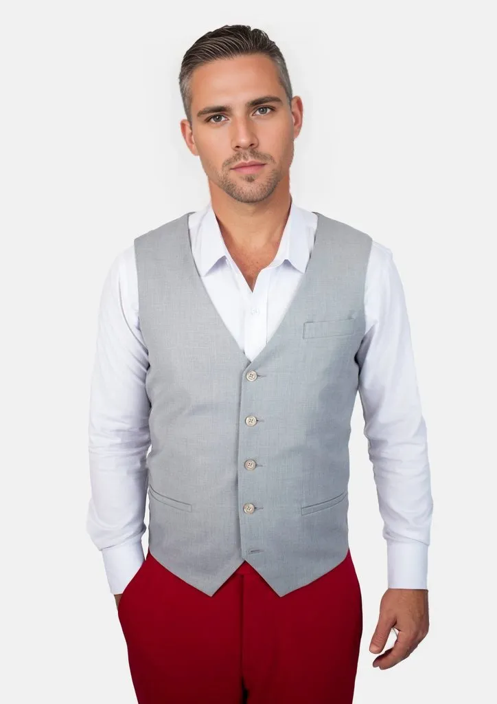 Powder Grey Twill Vest sold by Sartoro