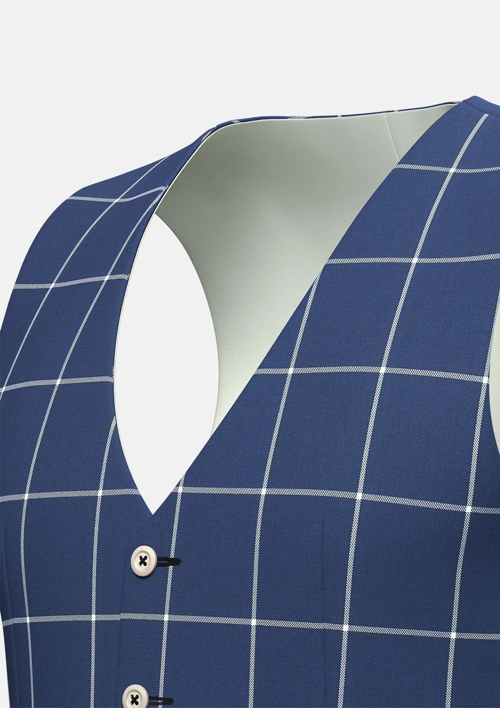 Oxford Blue Windowpane Vest sold by Sartoro product image thumbnail 2