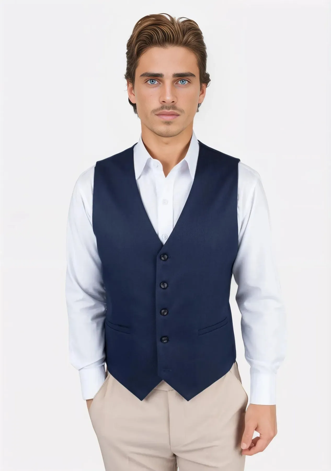 Navy Twill Vest sold by Sartoro product image thumbnail 5
