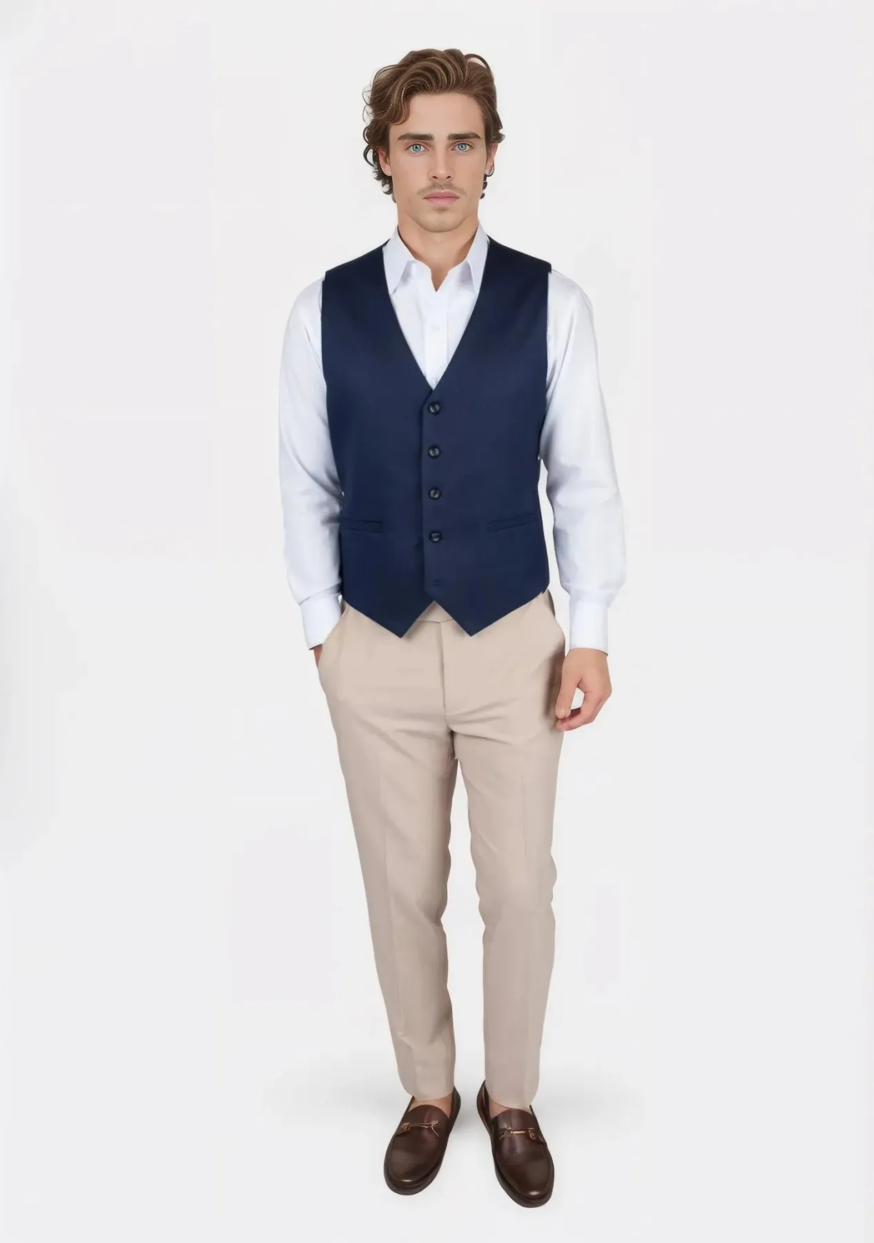 Navy Twill Vest sold by Sartoro product image thumbnail 3