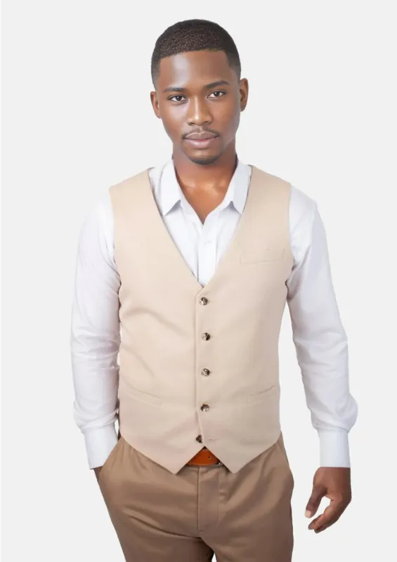 Champagne Cotton Vest sold by Sartoro
