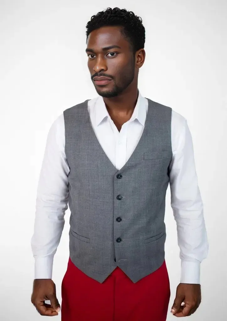 Grey Prince of Wales Vest sold by Sartoro