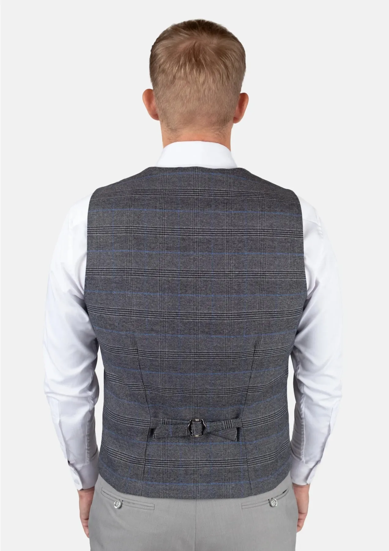 Dark Grey Prince of Wales Vest sold by Sartoro product image thumbnail 4