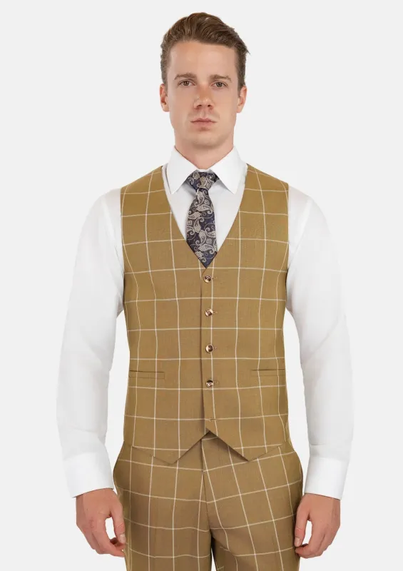 Gold Windowpane Vest sold by Sartoro