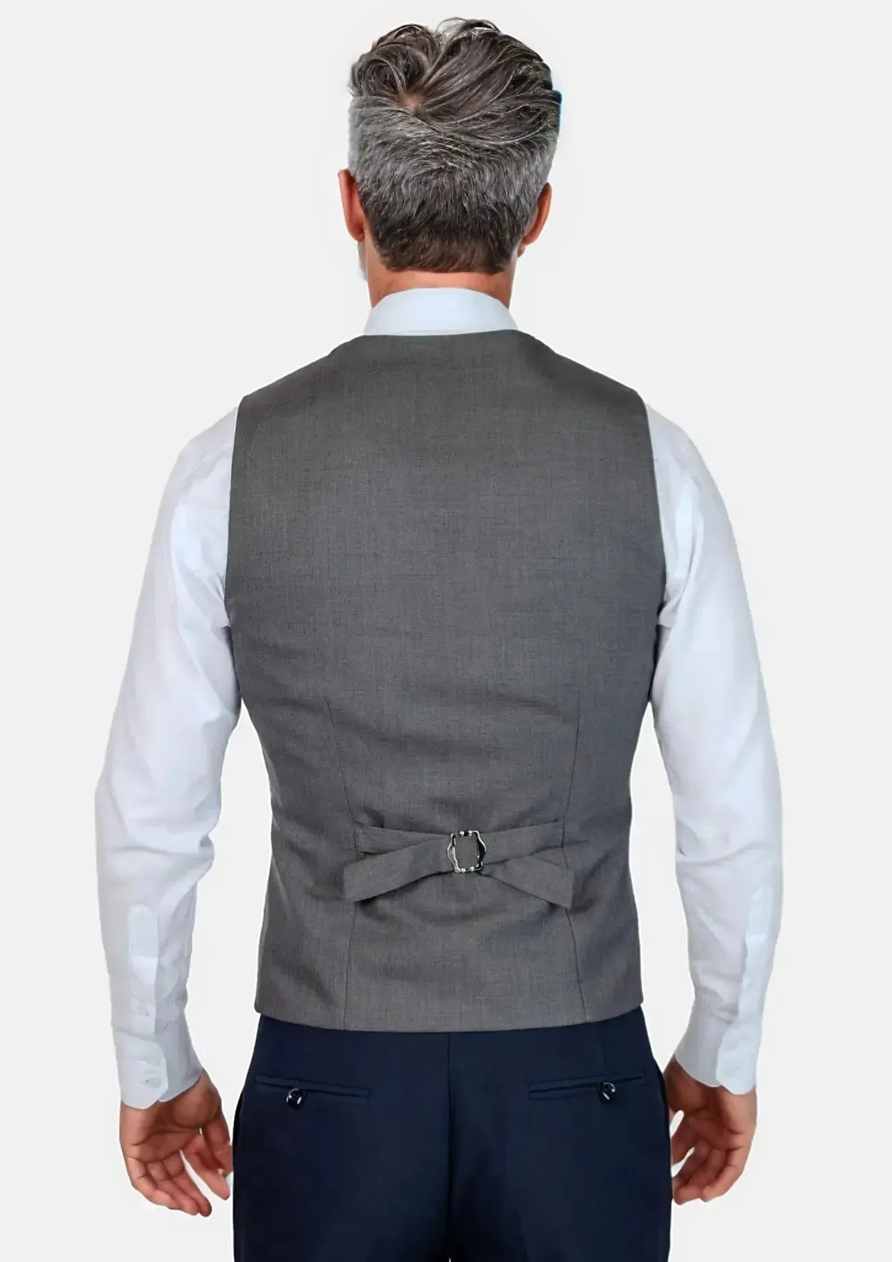 Charcoal Sharkskin Vest sold by Sartoro product image thumbnail 4