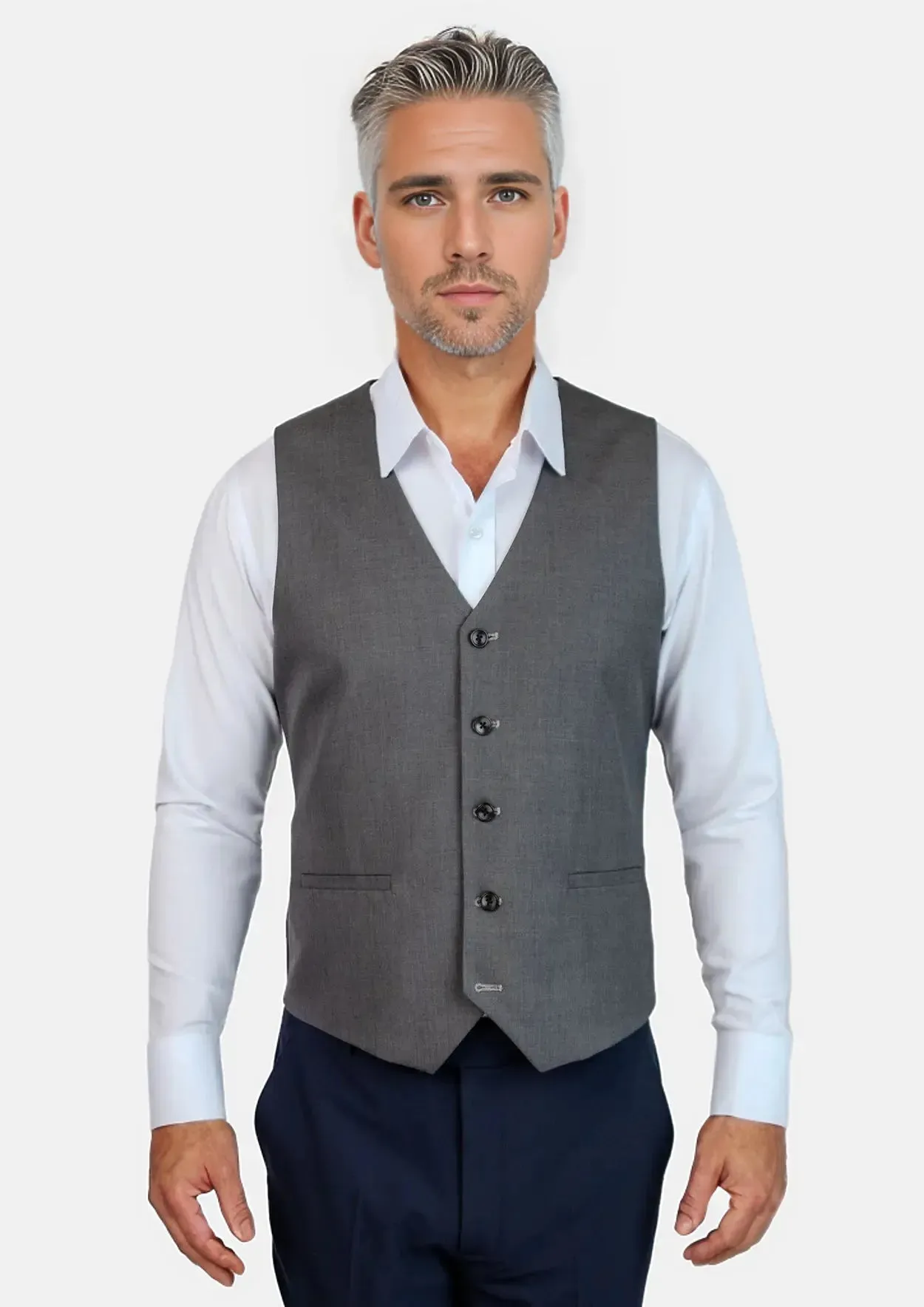 Charcoal Sharkskin Vest sold by Sartoro