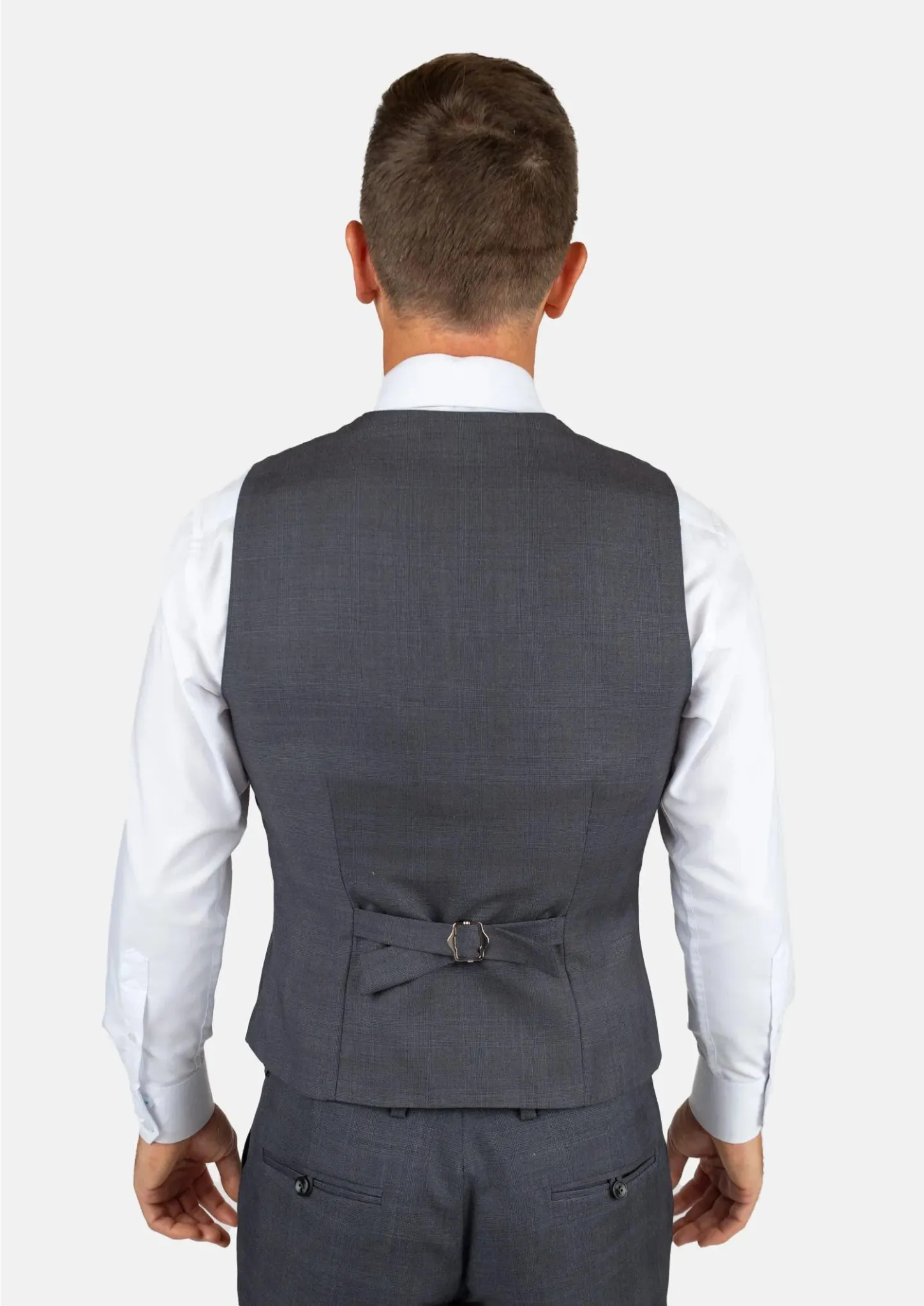 Charcoal Prince of Wales Vest sold by Sartoro product image thumbnail 4