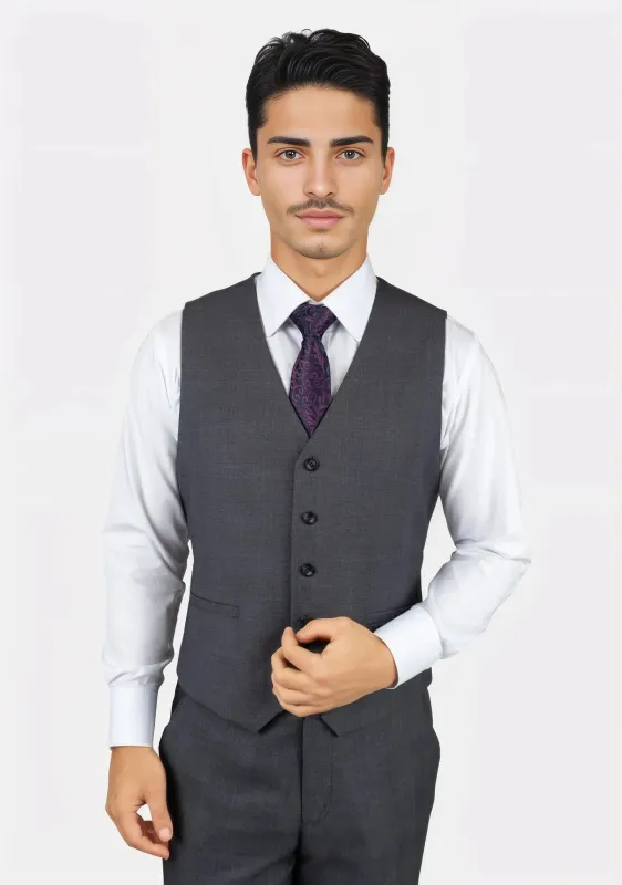 Charcoal Prince of Wales Vest sold by Sartoro