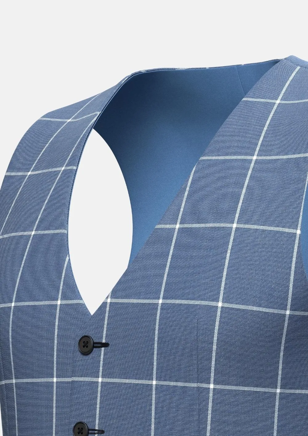 Blue Windowpane Vest sold by Sartoro product image thumbnail 2