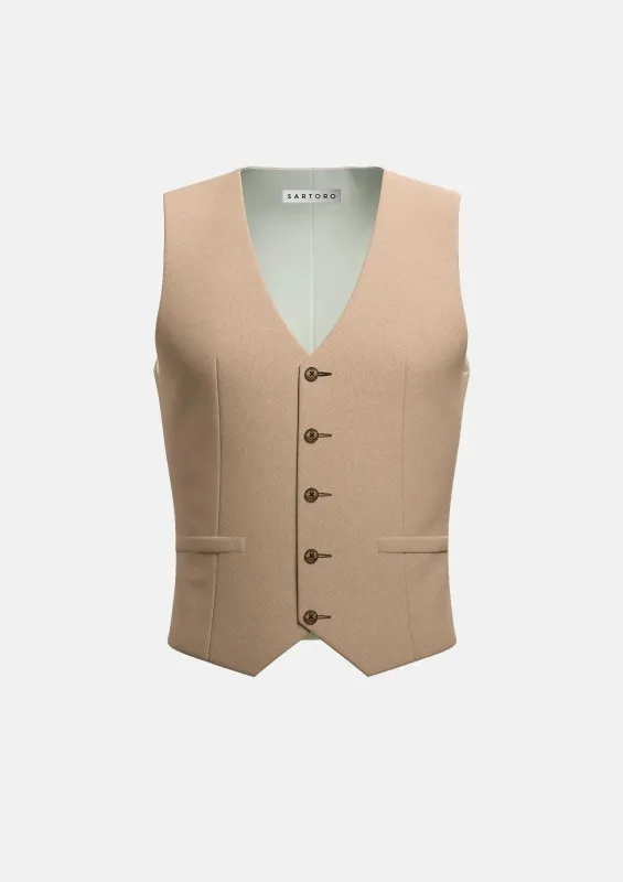 Camel Cotton Vest sold by Sartoro
