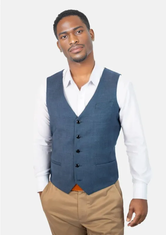 Air Force Blue Prince of Wales Vest sold by Sartoro