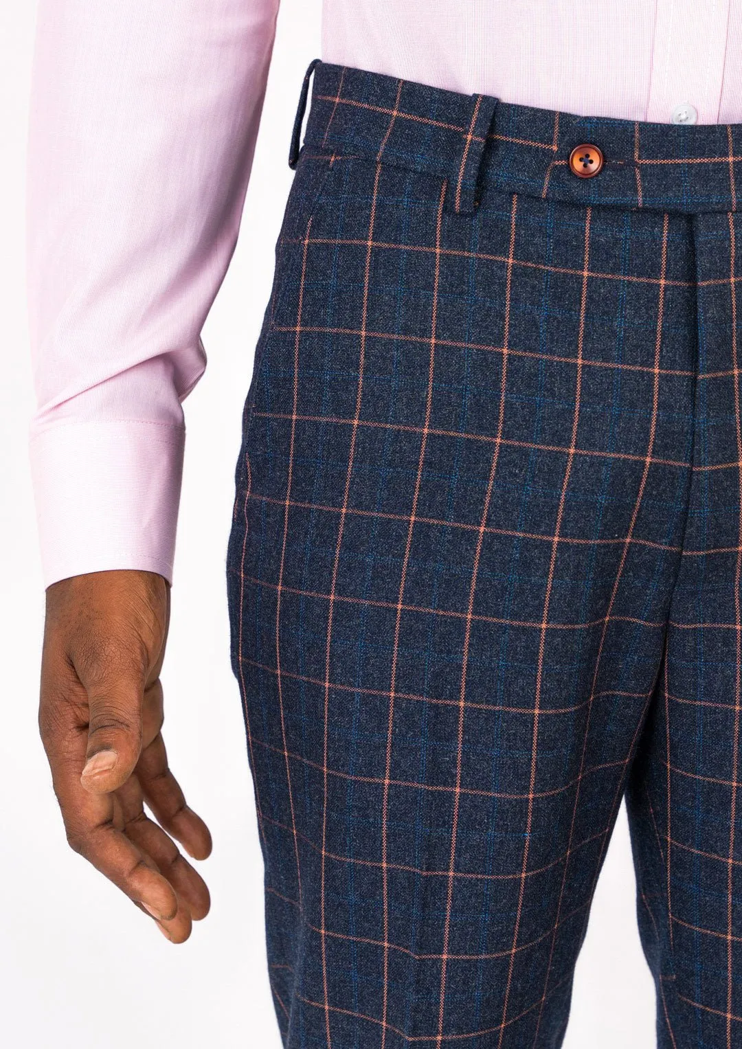 Spruce Blue Flannel Windowpane Pants sold by Sartoro product image thumbnail 2
