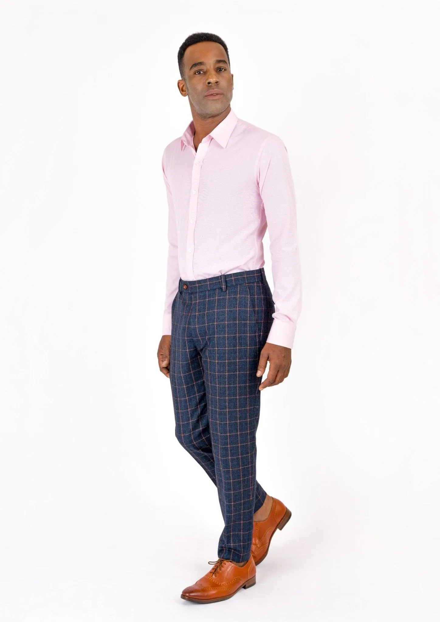 Spruce Blue Flannel Windowpane Pants sold by Sartoro product image thumbnail 3