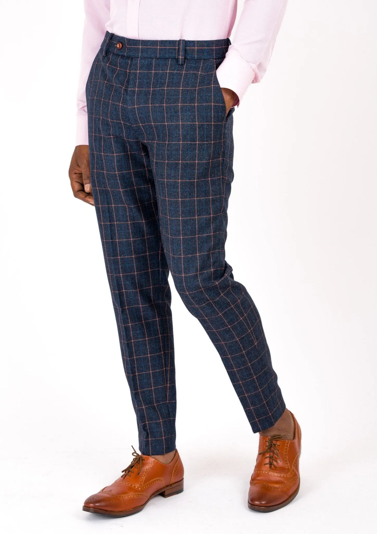 Spruce Blue Flannel Windowpane Pants sold by Sartoro product image thumbnail 4