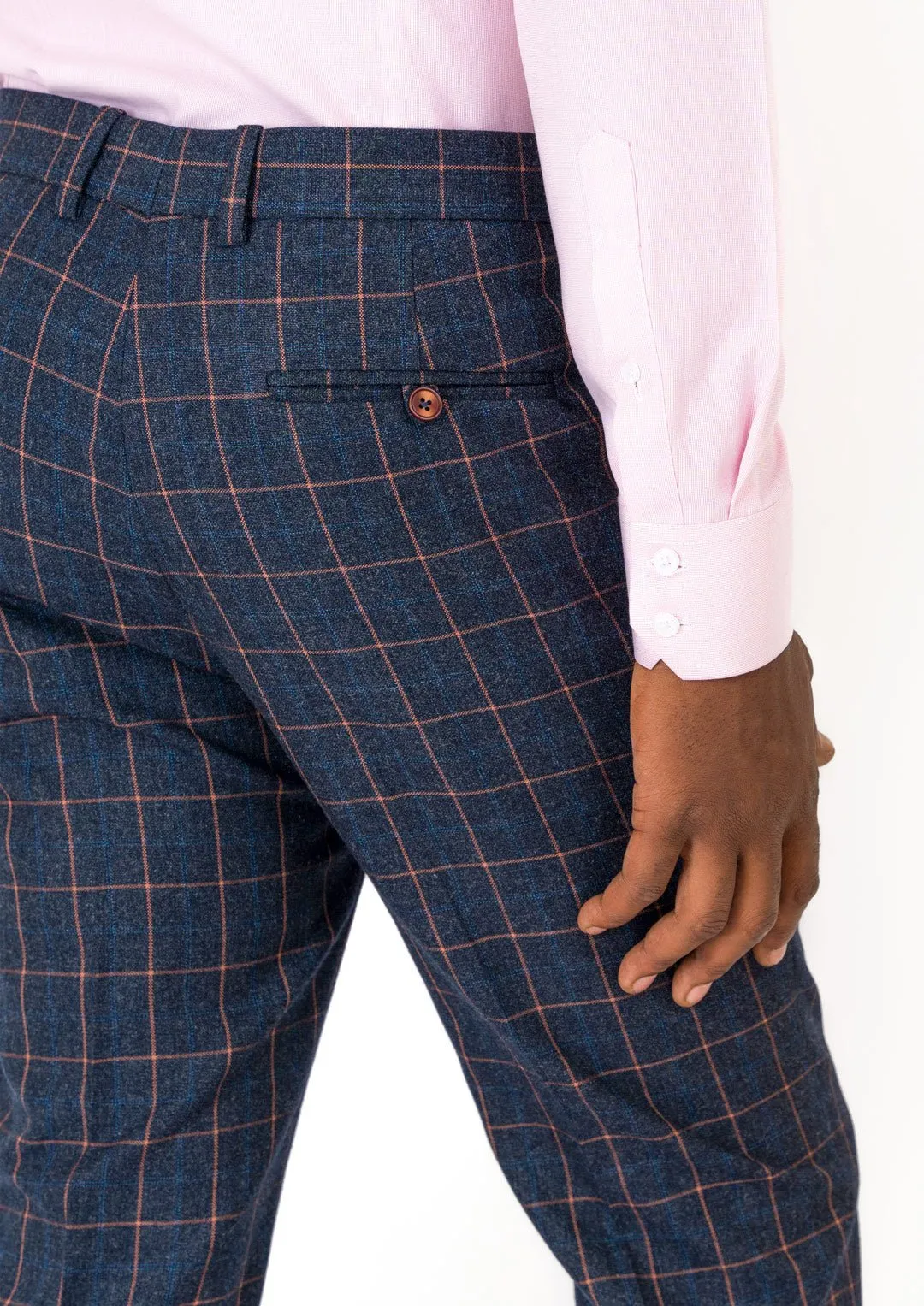Spruce Blue Flannel Windowpane Pants sold by Sartoro product image thumbnail 5
