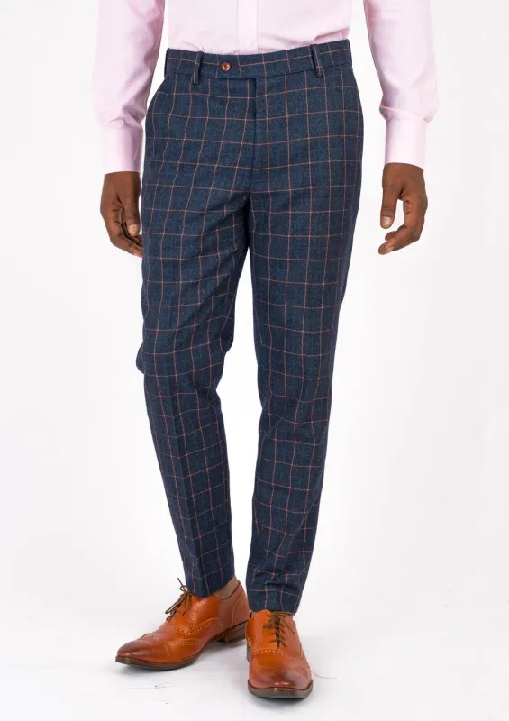 Spruce Blue Flannel Windowpane Pants sold by Sartoro