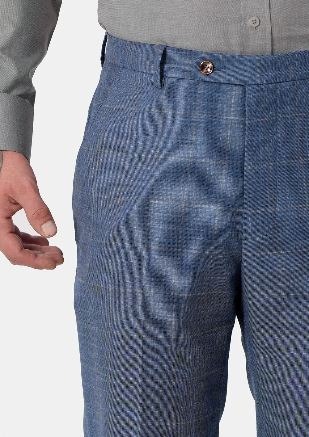 Sky Blue Windowpane Pants sold by Sartoro product image thumbnail 2