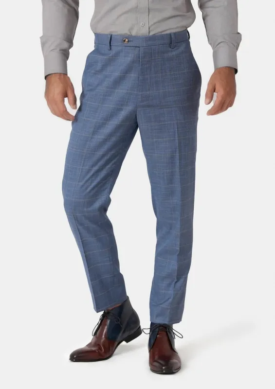 Sky Blue Windowpane Pants sold by Sartoro