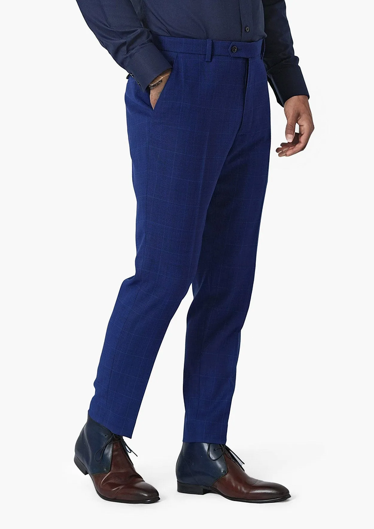 Regal Blue Windowpane Pants sold by Sartoro product image thumbnail 4
