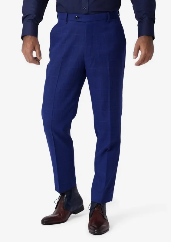Regal Blue Windowpane Pants sold by Sartoro