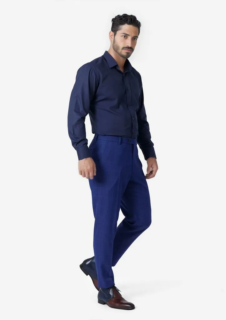 Regal Blue Windowpane Pants sold by Sartoro product image thumbnail 3