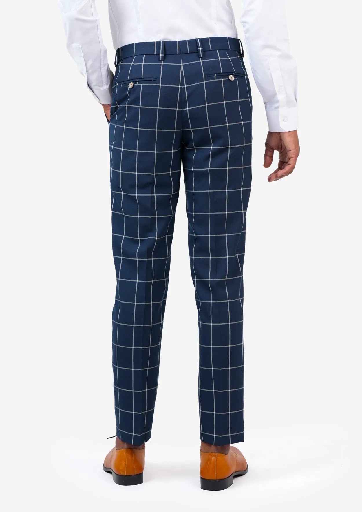 Oxford Blue Windowpane Pants sold by Sartoro product image thumbnail 5