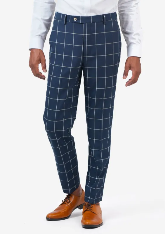 Oxford Blue Windowpane Pants sold by Sartoro
