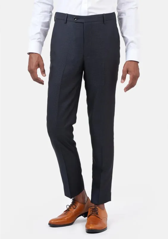 Graphite Blue Microcheck Pants sold by Sartoro