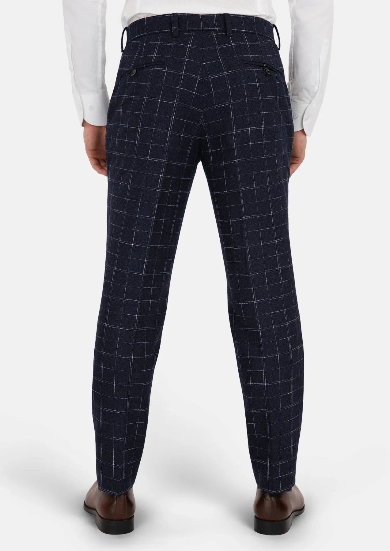 Navy Flannel Windowpane Pants sold by Sartoro product image thumbnail 5
